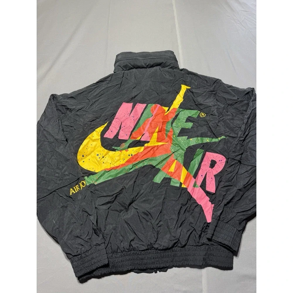 Vtg Nike Air Jordan Jumpman Full Zip‎ Windbreaker Lg Classics Black CV7418-010